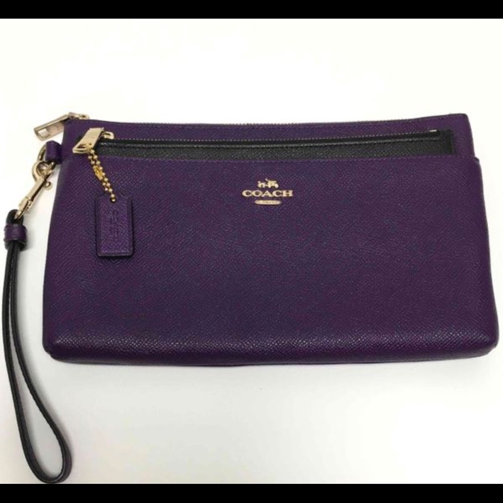 Coach Purple Wristlet Clutch